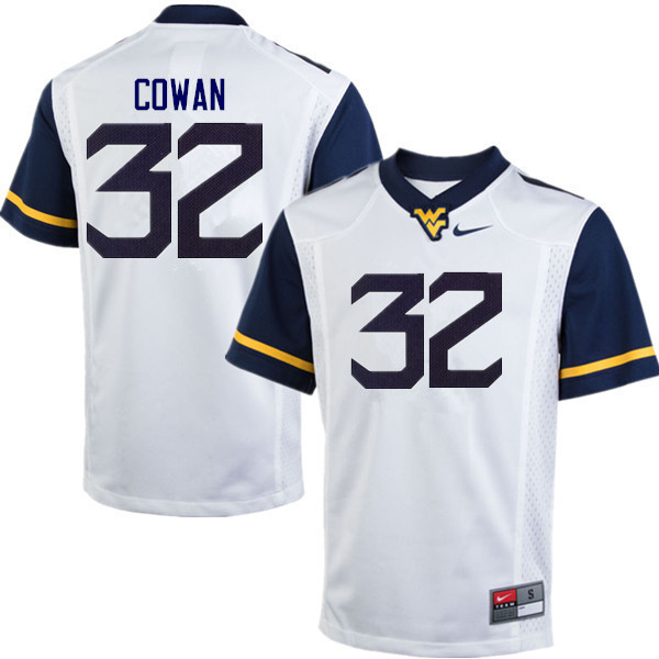 NCAA Men's VanDarius Cowan West Virginia Mountaineers White #32 Nike Stitched Football College Authentic Jersey EE23G71PO